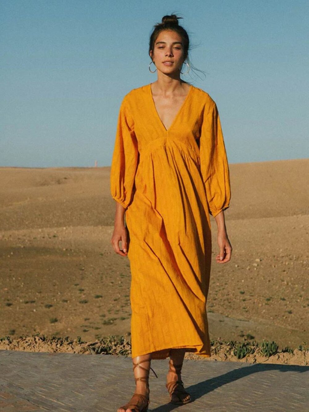 ROVE Alma Midi Dress Marigold Cotton - US 12 - Picture 5 of 8